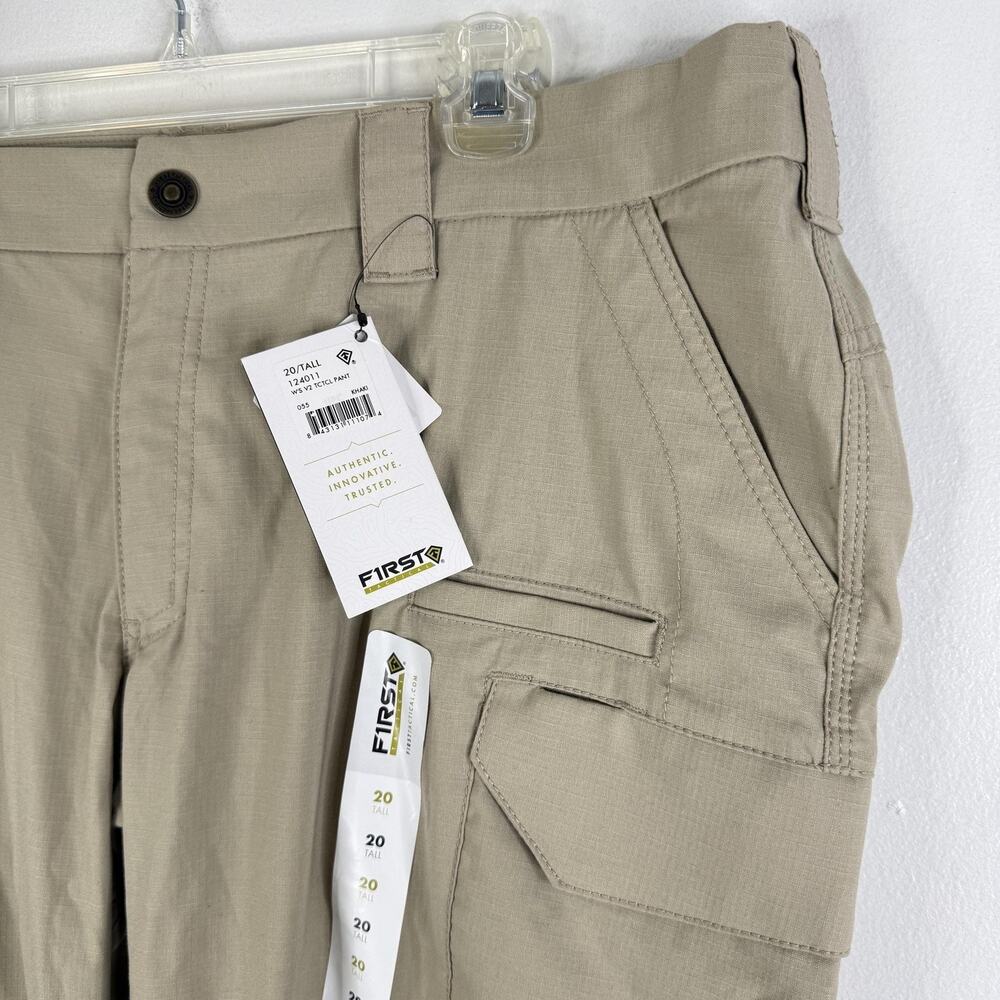 First Tactical Pants Womens 20 Tall Beige Cargo Twill Tactical Workwear Outdoor